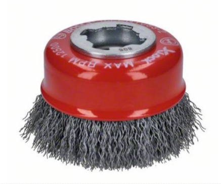 BOSCH CUP BRUSH CRIMPED WIRE X-LOCK CLEAN FOR METAL 0.30 X 75MM
